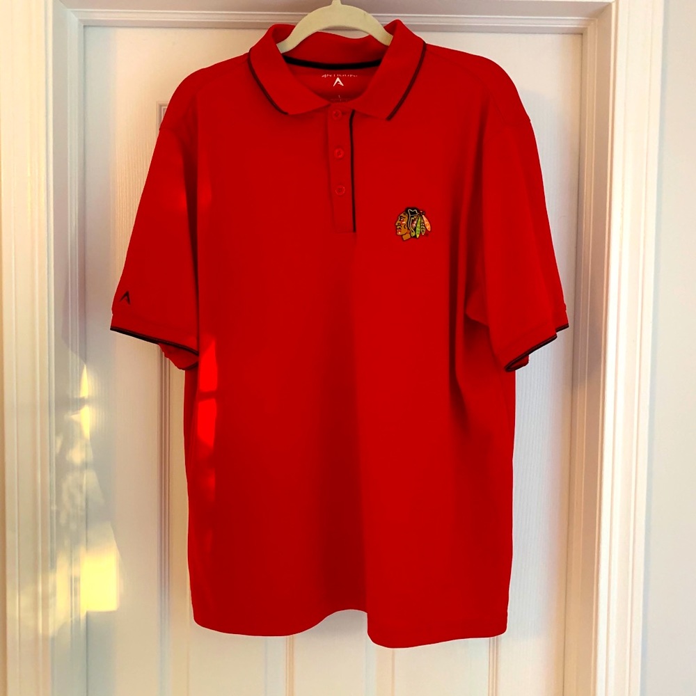 NHL Chicago Blackhawks Large Red Polo Shirt